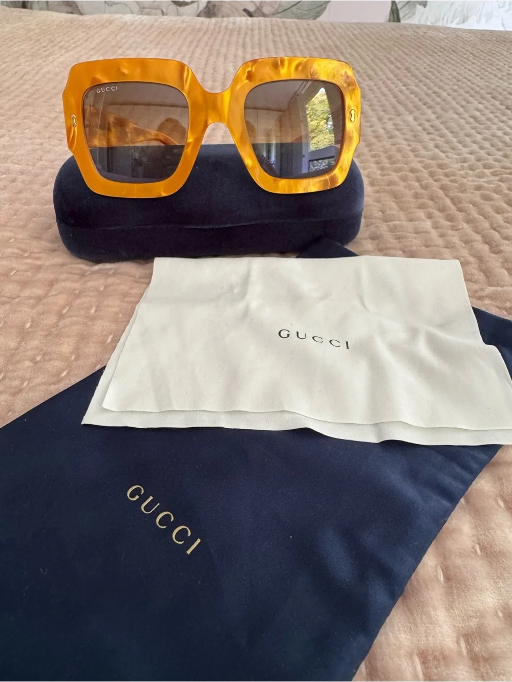 Gucci Amber Square Frame Sunglasses NWOT